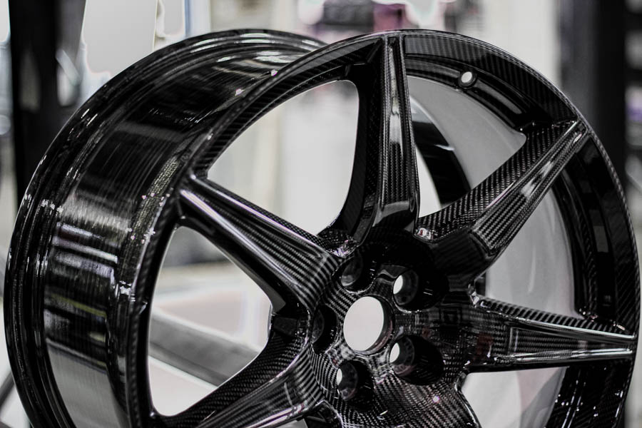 Carbon fiber wheel in Carbon Revolution factory